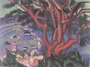 Ernst Ludwig Kirchner Roter Baum am Strand France oil painting artist